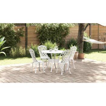 Garten Essgruppe 5 pcs Weiß Aluminium