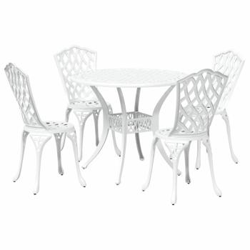 Garten Essgruppe 5 pcs Weiß Aluminium
