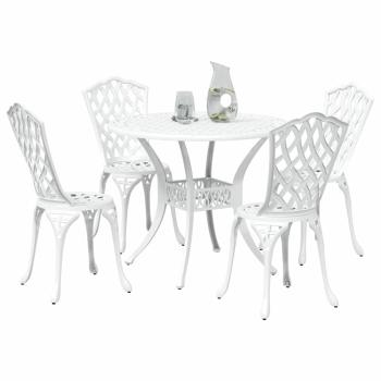 Garten Essgruppe 5 pcs Weiß Aluminium