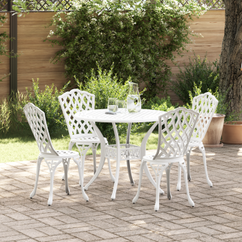Garten Essgruppe 5 pcs Weiß Aluminium