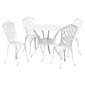 Garten Essgruppe 5 pcs Weiß Aluminium
