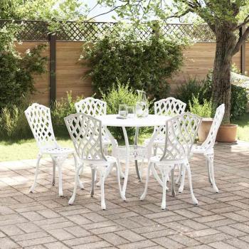 Garten Essgruppe 7 pcs Weiß Aluminium
