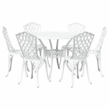 Garten Essgruppe 7 pcs Weiß Aluminium