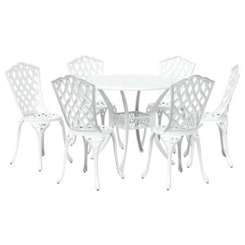 Garten Essgruppe 7 pcs Weiß Aluminium
