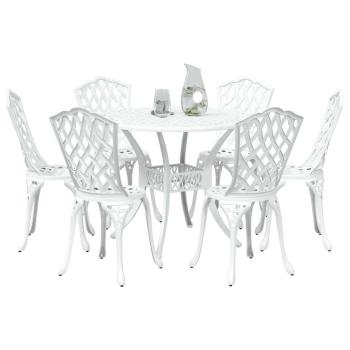 Garten Essgruppe 7 pcs Weiß Aluminium