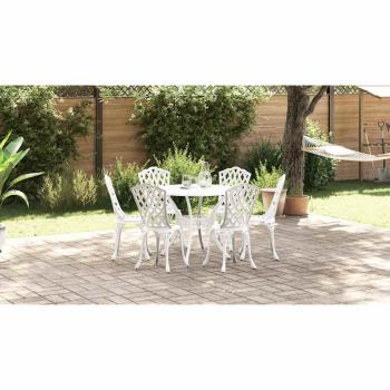 Garten Essgruppe 7 pcs Weiß Aluminium