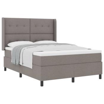 Boxspringbett mit Kissen mit Kopfteil Taupe 200 x 140 cm Stoff