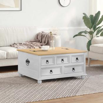 ARDEBO.de - Aufbewahrungsbox Weiß 90 x 78 x 45 cm Massives Kiefernholz