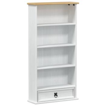 CD-Regal Weiß 52 x 17.5 x 103 cm Massives Kiefernholz
