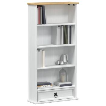 CD-Regal Weiß 52 x 17.5 x 103 cm Massives Kiefernholz