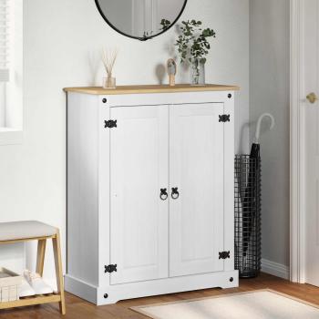 ARDEBO.de - Schuhschrank Weiß 86 x 38,5 x 108 cm Massives Kiefernholz