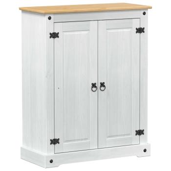 Schuhschrank Weiß 86 x 38,5 x 108 cm Massives Kiefernholz