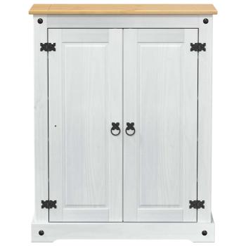 Schuhschrank Weiß 86 x 38,5 x 108 cm Massives Kiefernholz