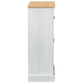 Schuhschrank Weiß 86 x 38,5 x 108 cm Massives Kiefernholz