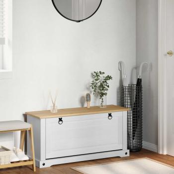 ARDEBO.de - Schuhschrank Corona Weiß 99 x 32 x 49 cm Massives Kiefernholz