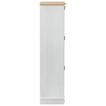 Schuhschrank Corona Weiß 99 x 32 x 122 cm Massives Kiefernholz