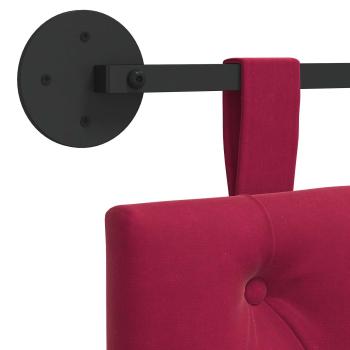 Hängendes Kopfteil Mit LED Licht Weinrot Samt