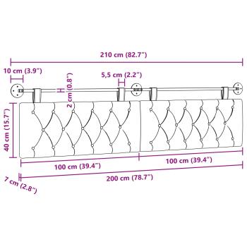 Hängendes Kopfteil Mit LED Licht Gelb Samt