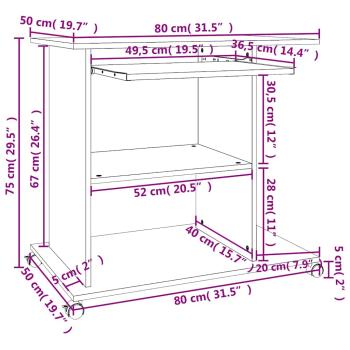 Schreibtisch Grau 80x50x75 cm Holzwerkstoff