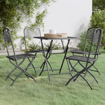 ARDEBO.de - 5-tlg. Garten-Essgruppe Streckmetall Anthrazit