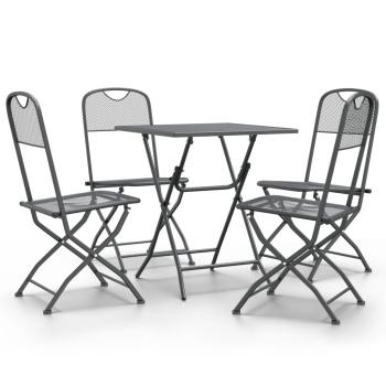 5-tlg. Garten-Essgruppe Streckmetall Anthrazit