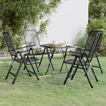 ARDEBO.de - 5-tlg. Garten-Essgruppe Streckmetall Anthrazit