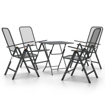 5-tlg. Garten-Essgruppe Streckmetall Anthrazit
