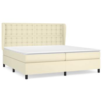 Boxspringbett mit Matratze Creme 200x200 cm Kunstleder