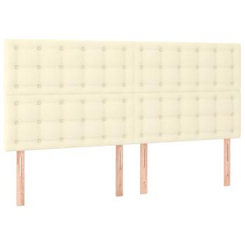 Boxspringbett mit Matratze Creme 200x200 cm Kunstleder