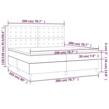 Boxspringbett mit Matratze Creme 200x200 cm Kunstleder