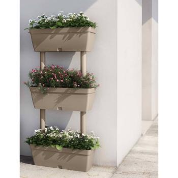 ARDEBO.de - Pflanzkübel 6-tlg. 100 cm Taupe