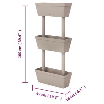 Pflanzkübel 6-tlg. 100 cm Taupe