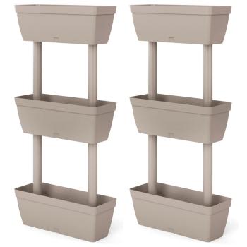 Pflanzkübel 6-tlg. 100 cm Taupe