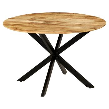 Esstisch Raues Massives Mangoholz und Stahl 120x77 cm