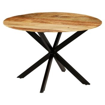 Esstisch Raues Massives Mangoholz und Stahl 120x77 cm
