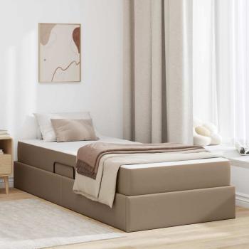 ARDEBO.de - Aufbewahrungsbett mit Matratze 2 stk. Cappuccino Leder