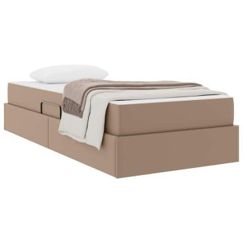 Aufbewahrungsbett mit Matratze 2 stk. Cappuccino Leder