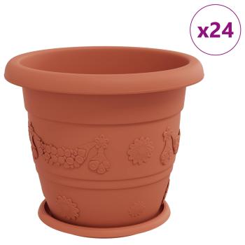Blumentöpfe 24 stk. Ziegelrot Ø 34 x 28 cm Kunststoff