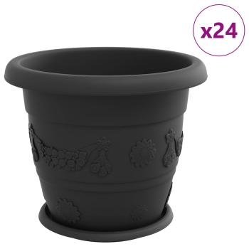 Blumentöpfe 24 stk. Schwarz Ø 34 x 28 cm Kunststoff