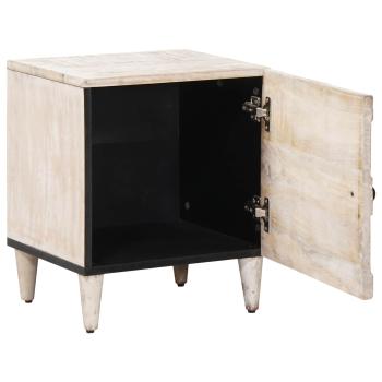 Nachttisch 2 stk. Weiß 40 x 33,5 x 46 cm Massivholz Mango