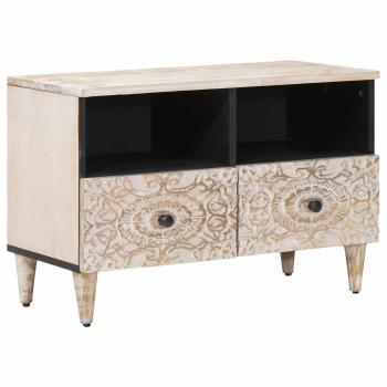 ARDEBO.de - TV-Schränk Weiß 70 x 33,5 x 46 cm Massivholz Mango