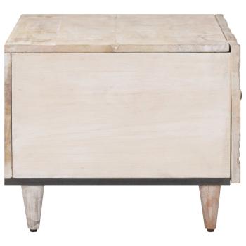 Couchtisch Weiß 80 x 50 x 40 cm Massivholz Mango