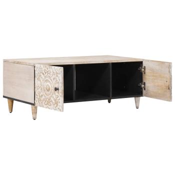 Couchtisch Weiß 100 x 54 x 40 cm Massivholz Mango