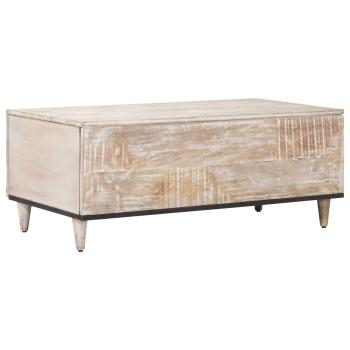 Couchtisch Weiß 100 x 54 x 40 cm Massivholz Mango