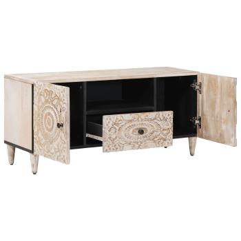TV-Schränk Weiß 105 x 33,5 x 46 cm Massivholz Mango