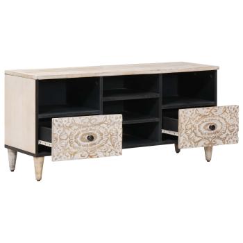 TV-Schränk mit Regal Weiß 100 x 33,5 x 46 cm Massivholz Mango