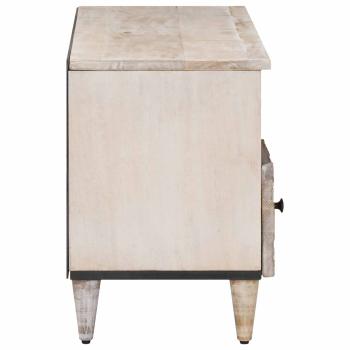 TV-Schränk mit Regal Weiß 100 x 33,5 x 46 cm Massivholz Mango