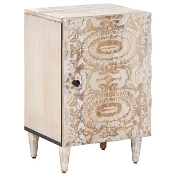 ARDEBO.de - Badezimmerschrank Weiß 38 x 33 x 58 cm Massivholz Mango