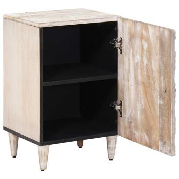 Badezimmerschrank Weiß 38 x 33 x 58 cm Massivholz Mango