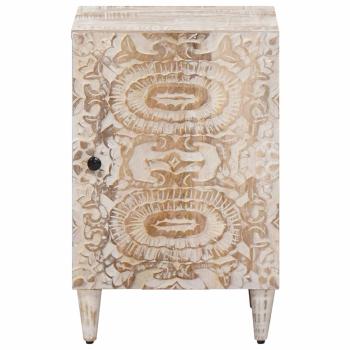 Badezimmerschrank Weiß 38 x 33 x 58 cm Massivholz Mango